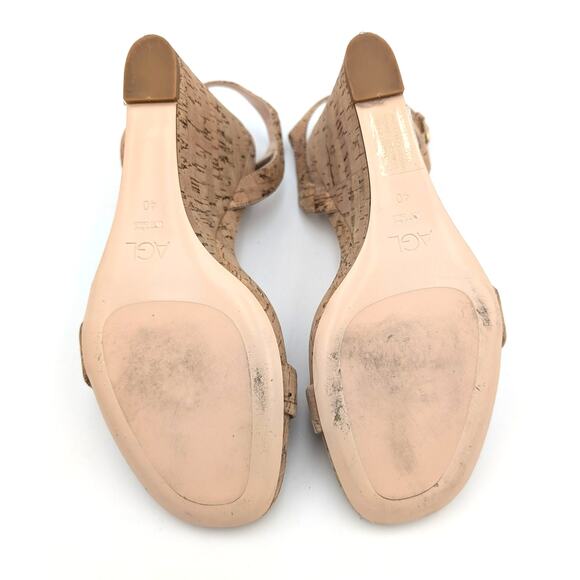 AGL Demi Cork Ankle Strap Wedge Sandals Women's Size US9.5 EU40 - Picture 6 of 9